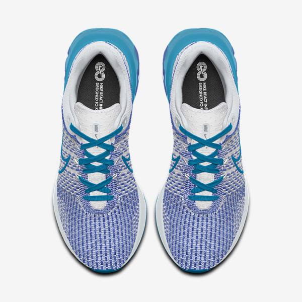 Nike React Infinity Run 3 By You Custom Road Men's Running Shoes White / Blue / White | NK432CDR