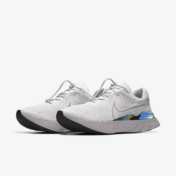 Nike React Infinity Run 3 By You Custom Road Men's Running Shoes Grey / Platinum / Grey | NK570XOV