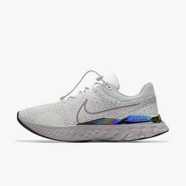 Nike React Infinity Run 3 By You Custom Road Men\'s Running Shoes Grey / Platinum / Grey | NK570XOV