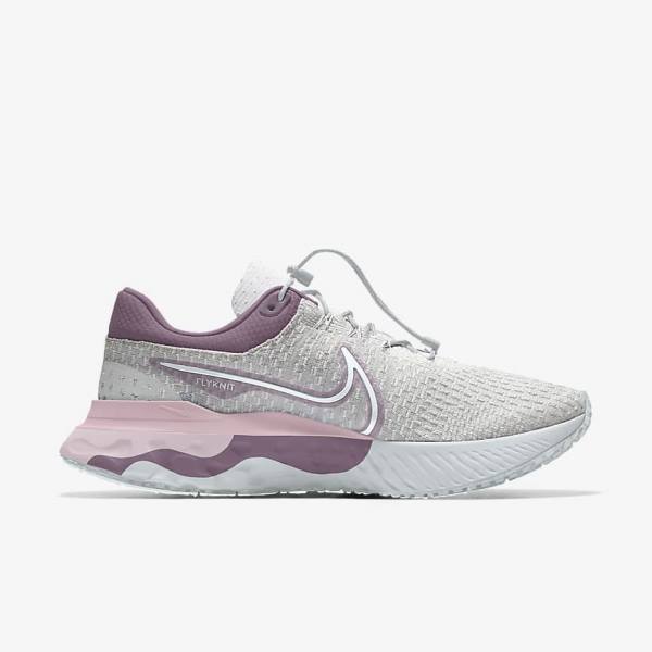 Nike React Infinity Run 3 By You Custom Road Women's Running Shoes Grey / Platinum / Grey | NK675RME