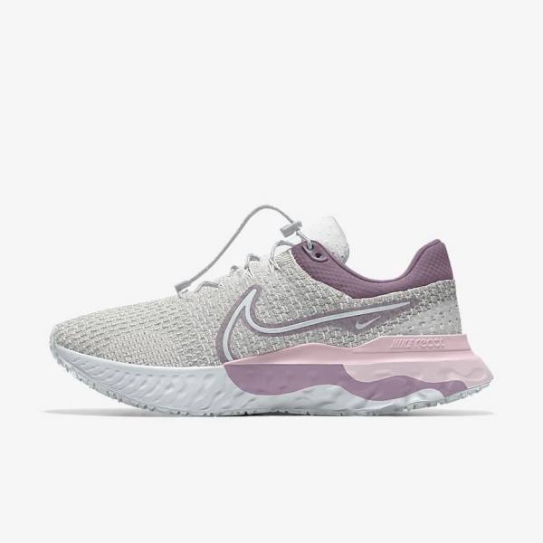 Nike React Infinity Run 3 By You Custom Road Women\'s Running Shoes Grey / Platinum / Grey | NK675RME