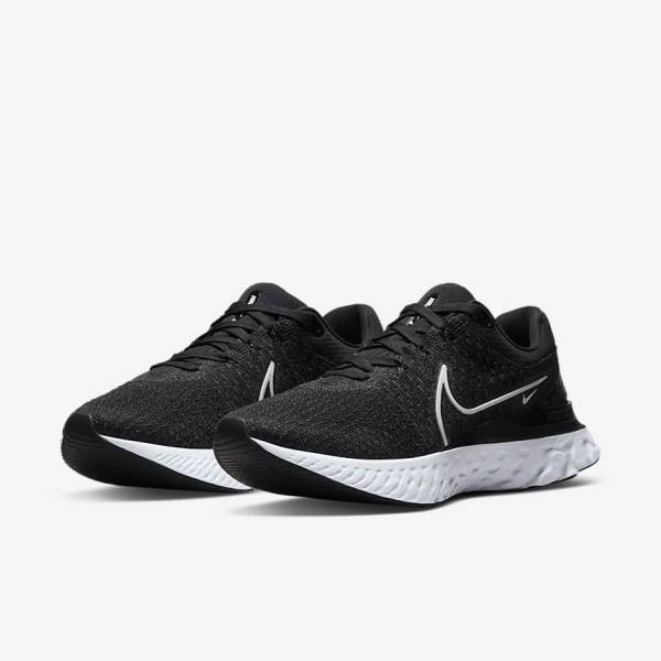 Nike React Infinity Run Flyknit 3 Road Men's Running Shoes Black / White | NK056HVL