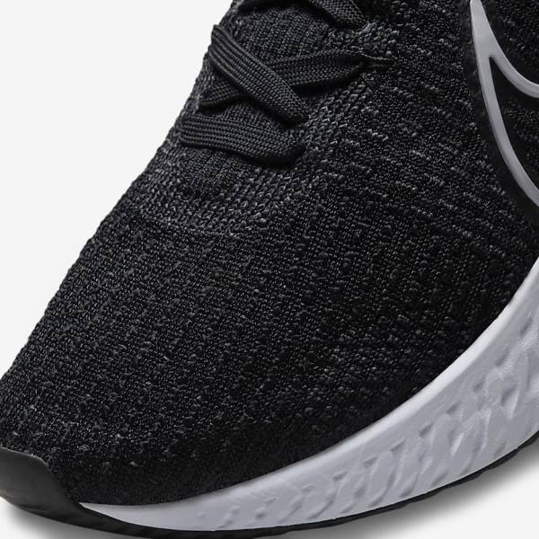 Nike React Infinity Run Flyknit 3 Road Men's Running Shoes Black / White | NK056HVL