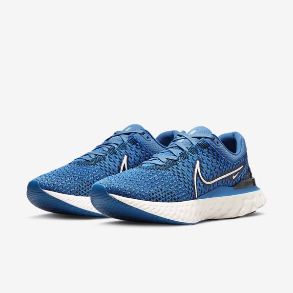 Nike React Infinity Run Flyknit 3 Road Men's Running Shoes Blue / Black | NK103YXC