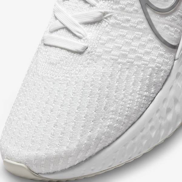 Nike React Infinity Run Flyknit 3 Road Men's Running Shoes White / Grey | NK456OYD