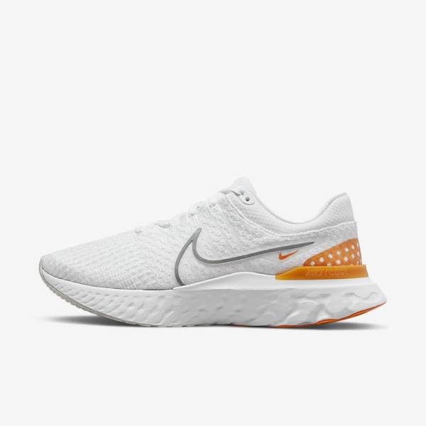 Nike React Infinity Run Flyknit 3 Road Men\'s Running Shoes White / Grey | NK456OYD