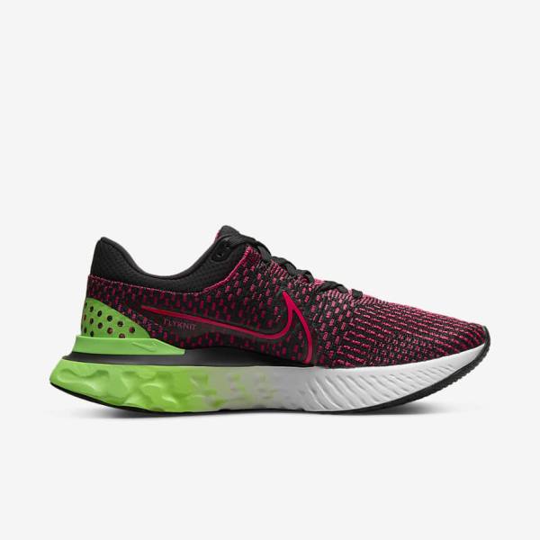 Nike React Infinity Run Flyknit 3 Road Men's Running Shoes Black / Green / Red | NK518ENI