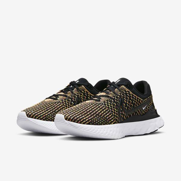 Nike React Infinity Run Flyknit 3 Road Men's Running Shoes Black / Blue / Pink / White | NK652UPO