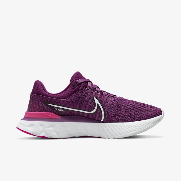 Nike React Infinity Run Flyknit 3 Road Women's Running Shoes Light Burgundy / Pink / White | NK017STA