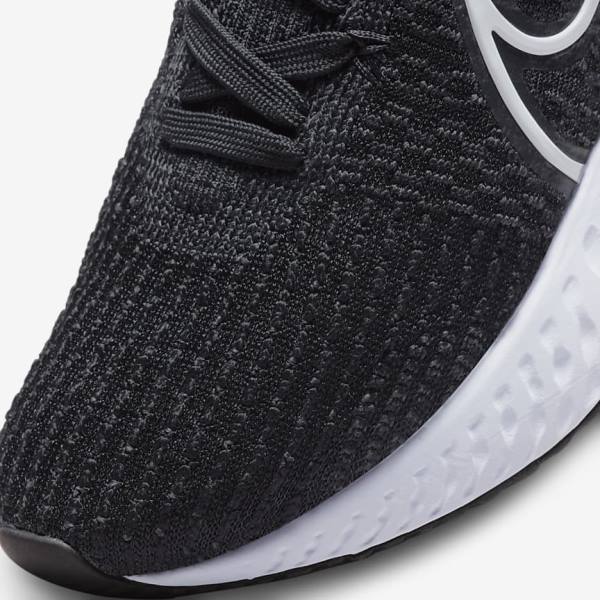 Nike React Infinity Run Flyknit 3 Road Women's Running Shoes Black / White | NK583DCR