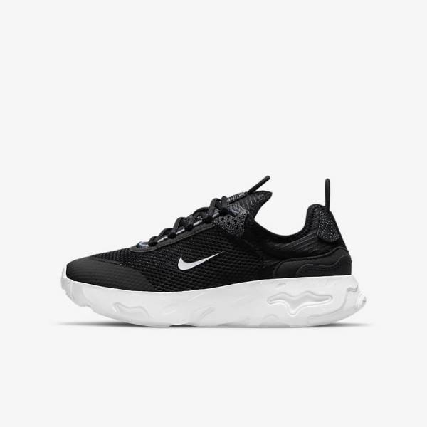 Nike React Live Older Kids\' Sneakers Black / Dark Grey / White | NK718RZG