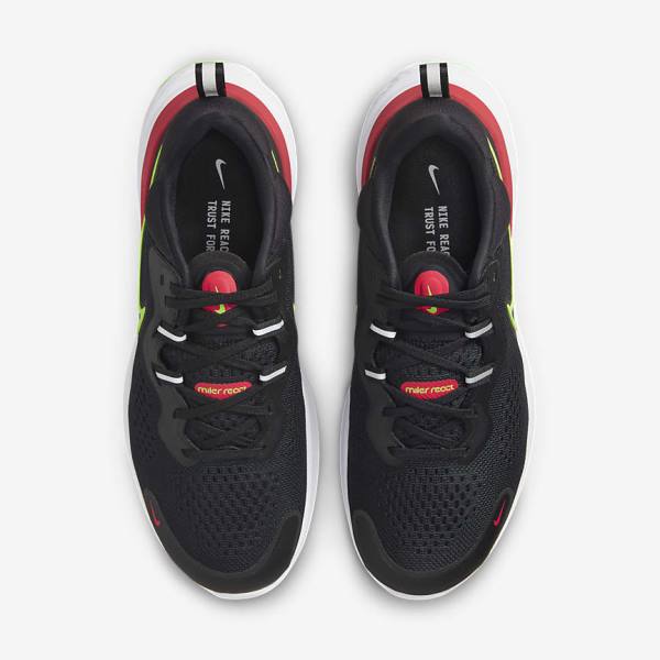 Nike React Miler 2 Road Men's Running Shoes Black / Red / White / Green | NK391IYG