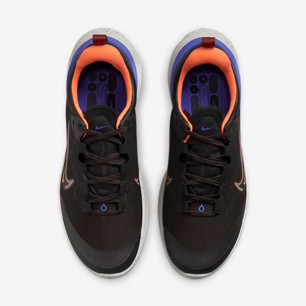 Nike React Miler 2 Shield Weatherised Road Men's Running Shoes Black / Orange / Indigo | NK093VTF