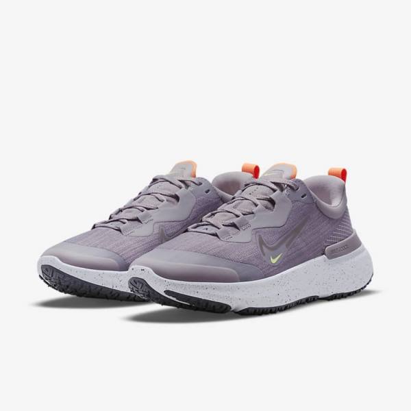 Nike React Miler 2 Shield Weatherised Road Women's Running Shoes Grey / Orange / Purple | NK839QPE