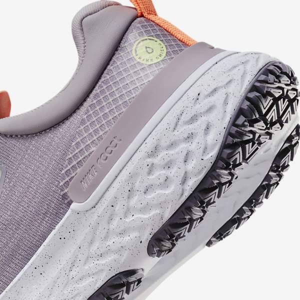 Nike React Miler 2 Shield Weatherised Road Women's Running Shoes Grey / Orange / Purple | NK839QPE