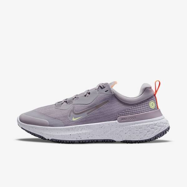 Nike React Miler 2 Shield Weatherised Road Women\'s Running Shoes Grey / Orange / Purple | NK839QPE