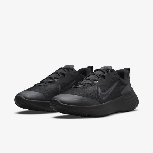 Nike React Miler 2 Shield Weatherised Road Men's Running Shoes Black / Dark Grey / Black | NK963OKX