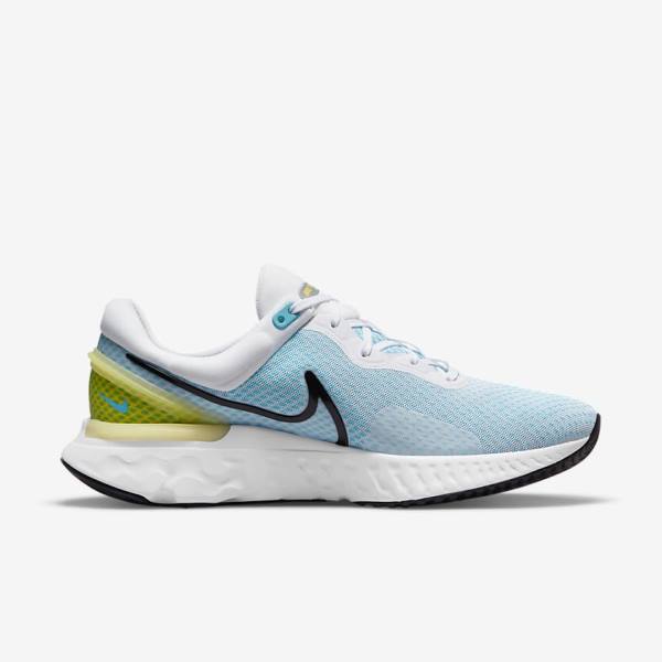 Nike React Miler 3 Road Men's Running Shoes White / Blue / Black | NK352BPR