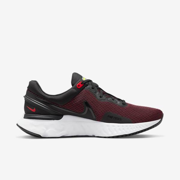 Nike React Miler 3 Road Men's Running Shoes Black / Red / White | NK530DJR