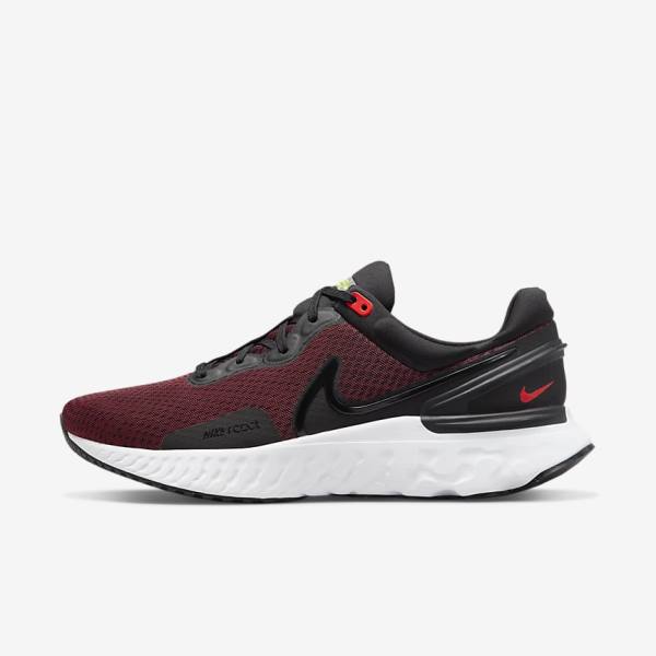 Nike React Miler 3 Road Men\'s Running Shoes Black / Red / White | NK530DJR