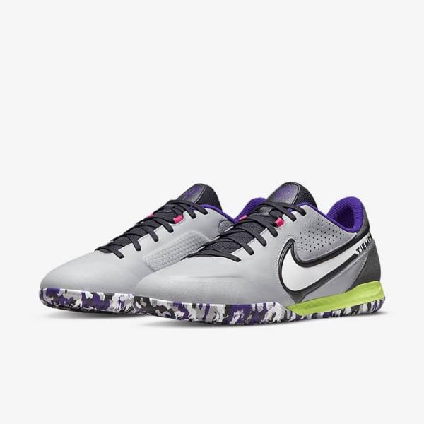 Nike React Tiempo Legend 9 Pro IC Indoor-Court Women's Football Shoes Light Grey / White | NK021RSC