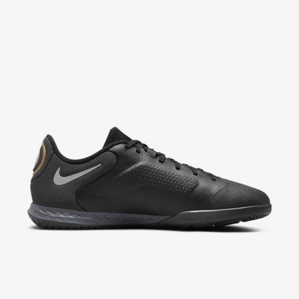 Nike React Tiempo Legend 9 Pro IC Indoor-Court Women's Football Shoes Black / Dark Grey / Metal Gold / Metal Dark Grey | NK062ZFJ