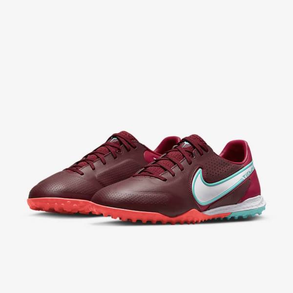 Nike React Tiempo Legend 9 Pro TF Turf Men's Football Shoes Red / Light Red / White | NK678JYH