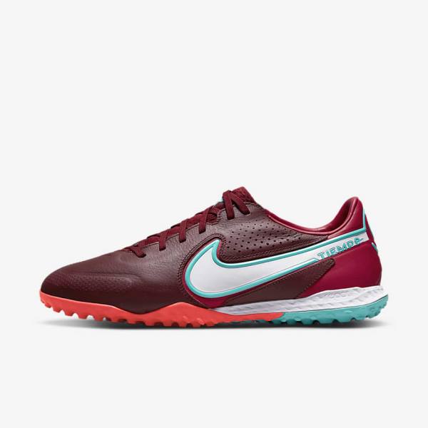 Nike React Tiempo Legend 9 Pro TF Turf Men\'s Football Shoes Red / Light Red / White | NK678JYH