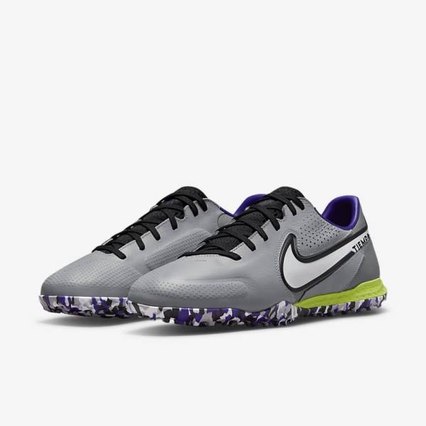 Nike React Tiempo Legend 9 Pro TF Turf Women's Football Shoes Light Grey / White | NK825FXM