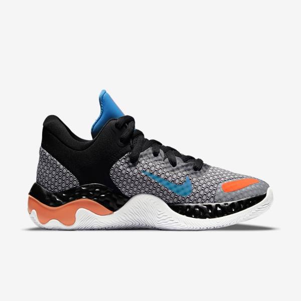 Nike Renew Elevate 2 Men's Basketball Shoes Black / White / Orange / Light Blue | NK970JKW