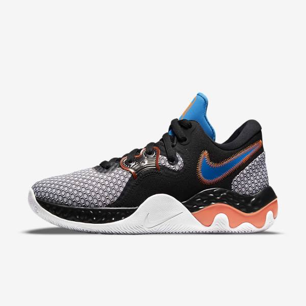 Nike Renew Elevate 2 Men\'s Basketball Shoes Black / White / Orange / Light Blue | NK970JKW