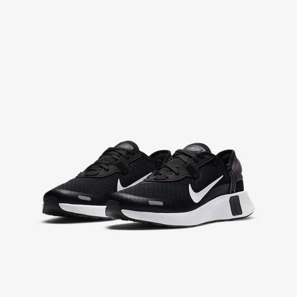 Nike Reposto Older Kids' Running Shoes Black / Dark Grey / White | NK745AQF