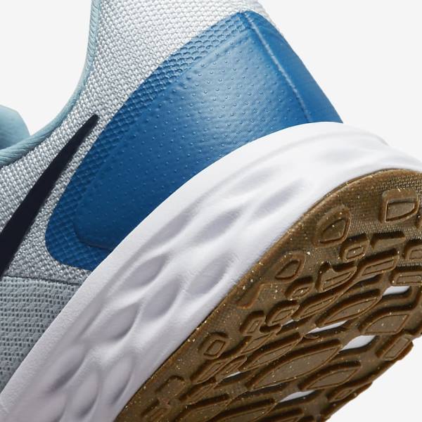 Nike Revolution 6 (Extra Wide) Men's Running Shoes Platinum / Dark Blue / Blue | NK721POF