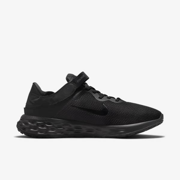 Nike Revolution 6 FlyEase Next Nature Easy-On-And-Off Road (Extra Wide) Men's Running Shoes Black / Dark Grey | NK289CJB