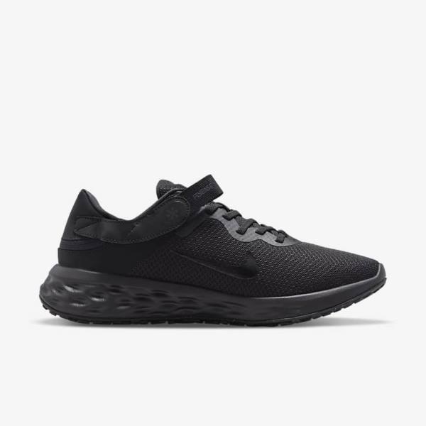 Nike Revolution 6 FlyEase Next Nature Easy On-Off Road Men's Running Shoes Black / Dark Grey | NK318AMR