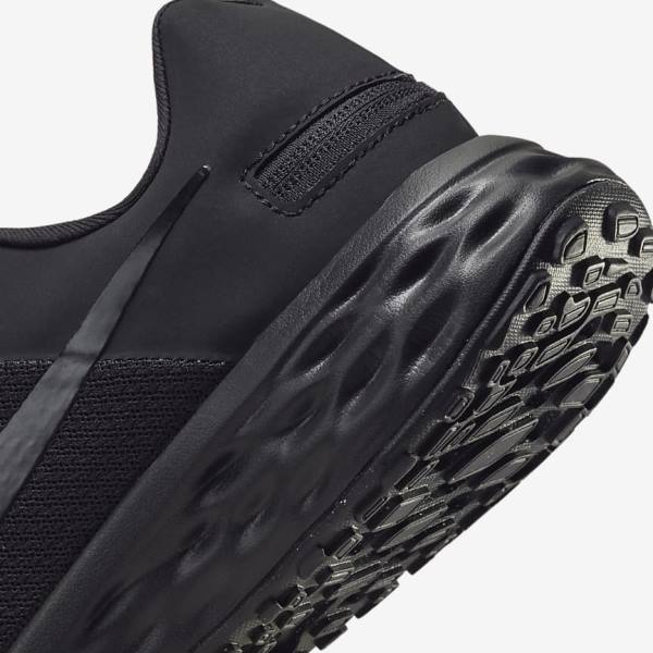 Nike Revolution 6 FlyEase Next Nature Easy On-Off Road Men's Running Shoes Black / Dark Grey | NK318AMR