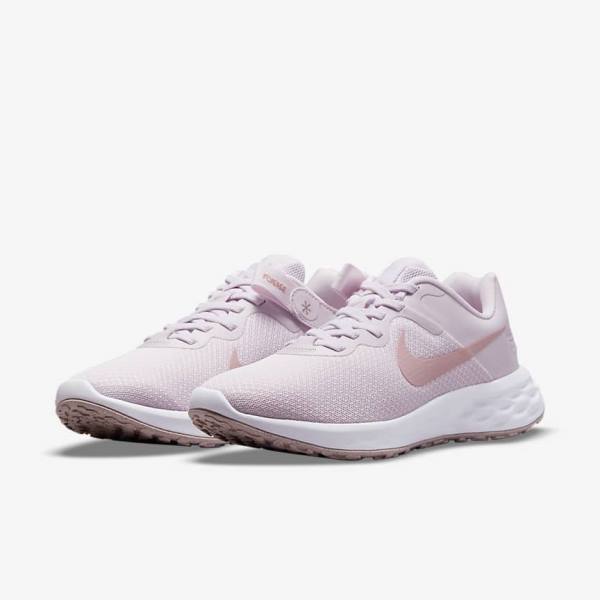 Nike Revolution 6 FlyEase Next Nature Easy On-Off Road Women's Running Shoes Light Purple / White | NK498MRV