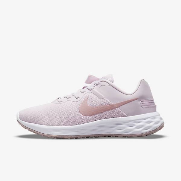 Nike Revolution 6 FlyEase Next Nature Easy On-Off Road Women\'s Running Shoes Light Purple / White | NK498MRV