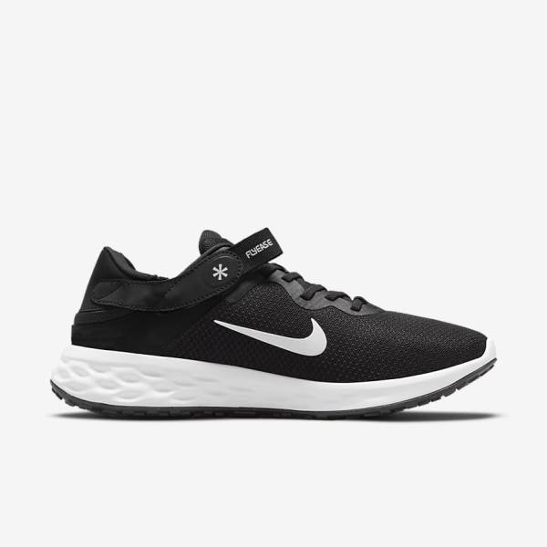 Nike Revolution 6 FlyEase Next Nature Easy On-Off Road Men's Running Shoes Black / Grey / White | NK519TKJ