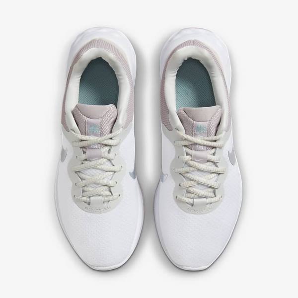 Nike Revolution 6 Next Nature Premium Road Women's Running Shoes White / Grey | NK695XUJ