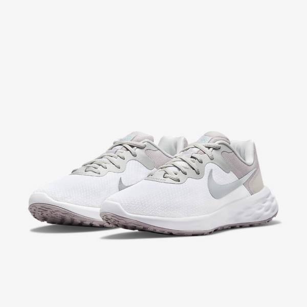 Nike Revolution 6 Next Nature Premium Road Women's Running Shoes White / Grey | NK695XUJ