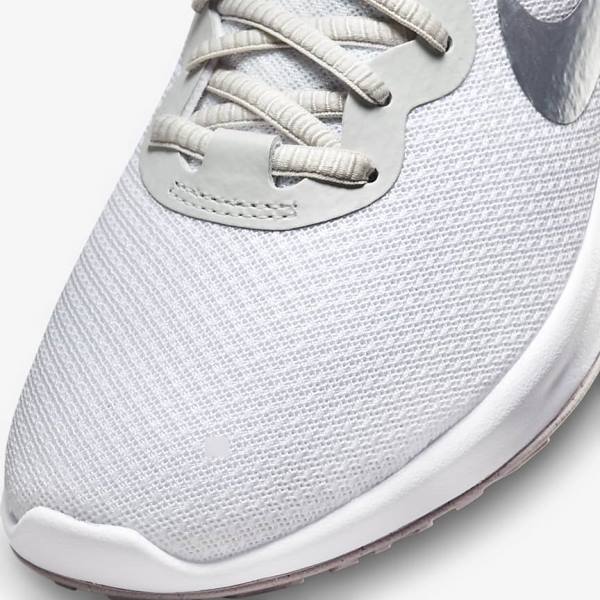 Nike Revolution 6 Next Nature Premium Road Women's Running Shoes White / Grey | NK695XUJ