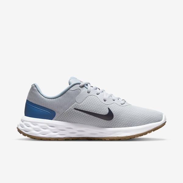 Nike Revolution 6 Next Nature Road Men's Running Shoes Platinum / Dark Blue / Blue | NK319LWR