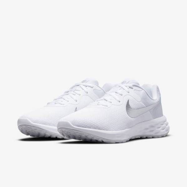 Nike Revolution 6 Next Nature Road Women's Running Shoes White / Platinum / Metal Silver | NK014HAP