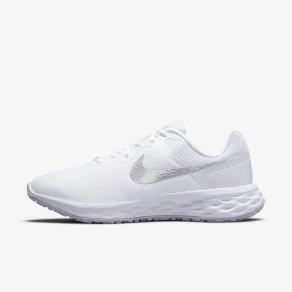 Nike Revolution 6 Next Nature Road Women\'s Running Shoes White / Platinum / Metal Silver | NK014HAP