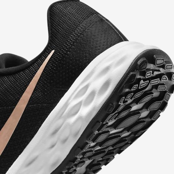 Nike Revolution 6 Next Nature Road Women's Running Shoes Black / White / Metal Copper | NK679JBS