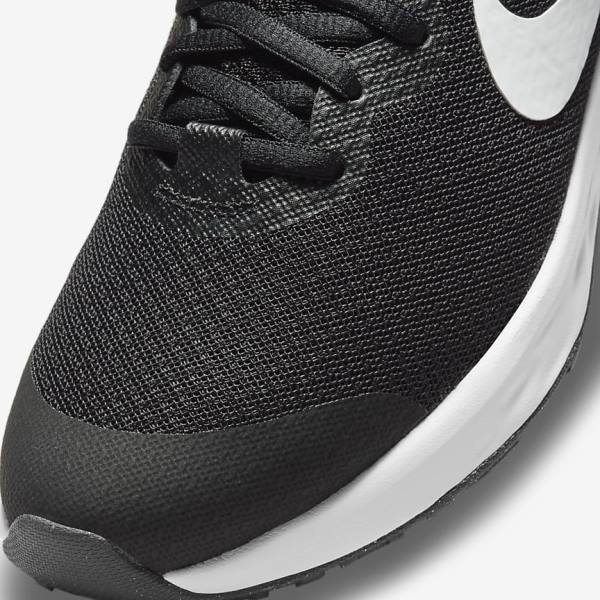 Nike Revolution 6 Older Road Kids' Running Shoes Black / Dark Grey / White | NK296YXB