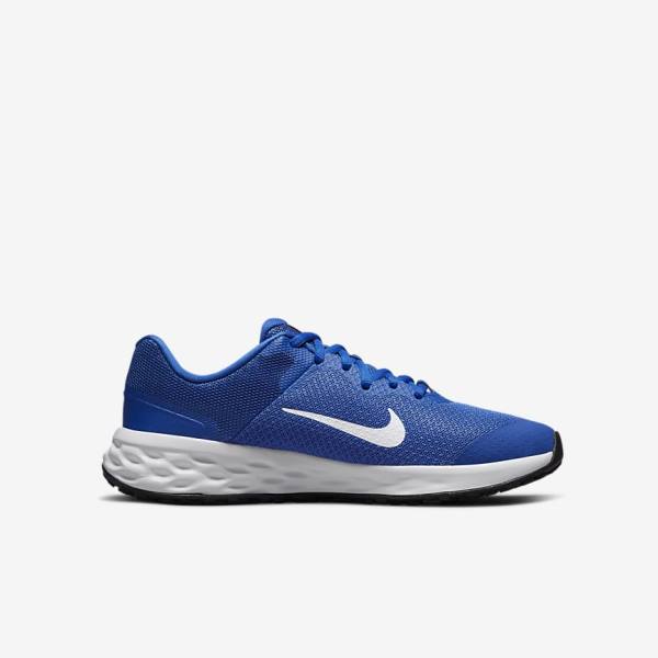 Nike Revolution 6 Older Road Kids' Running Shoes Royal / Black / White | NK540VMZ