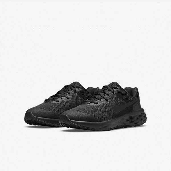 Nike Revolution 6 Older Road Kids' Running Shoes Black / Dark Grey | NK742CKV