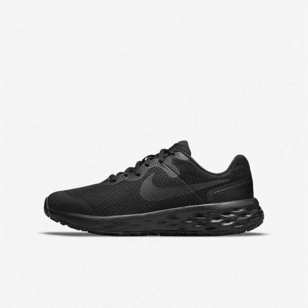 Nike Revolution 6 Older Road Kids\' Running Shoes Black / Dark Grey | NK742CKV